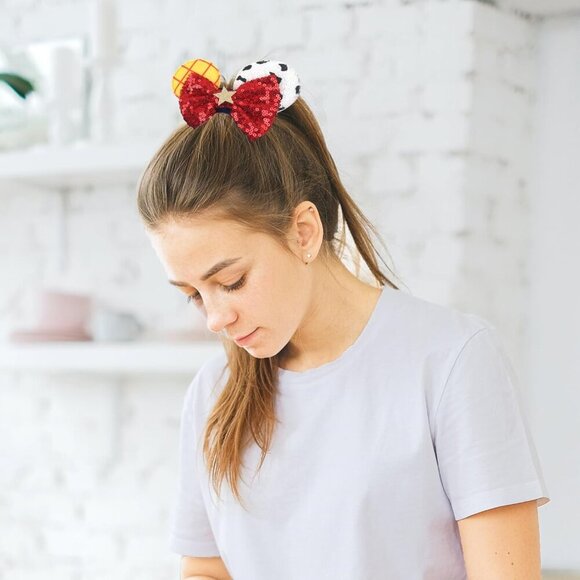 Velvet Sparkle Sequin Hair Scrunchies 4 Pack for Women Girls Kids Party - Picture 7 of 7